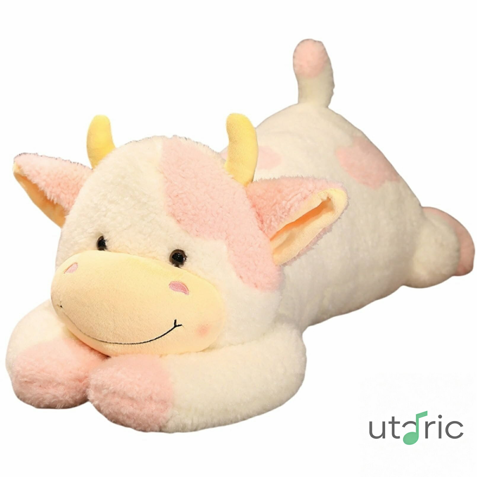 多機能 乳牛 動物玩具 巨大 ビッグサイズ 安眠枕/ぬいぐる/ロング抱き枕/き寝クッション/添い寝枕/背もたれ/腰当て 洗える 自宅/部屋のインテリア 飾り 置物誕生日 バースデー クリスマス プレゼント ギフト 可愛い おしゃれ ふわふわ もちもち 素敵 (130cm ピンク)