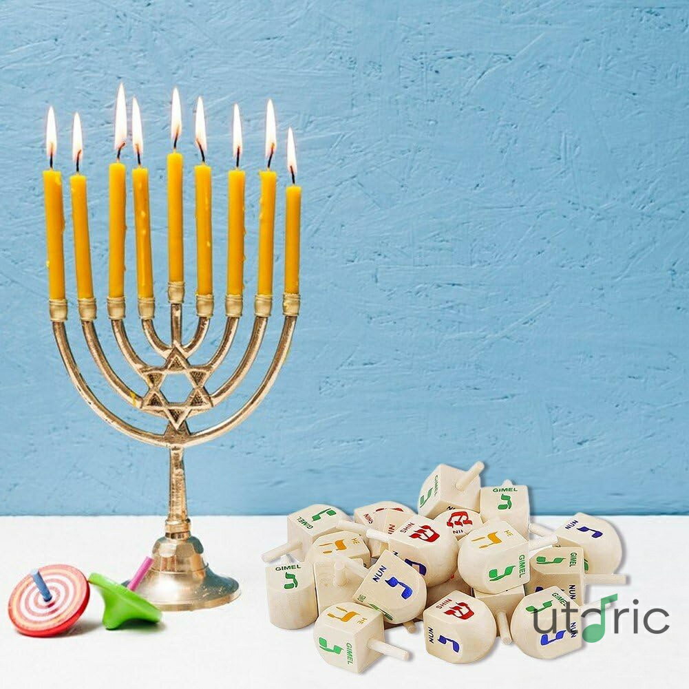 木製 ドレイドル ハヌカ デコレーション ゲーム クラフト ハヌカパーティー ホーム Diy デコレーション クリスマス用 10個