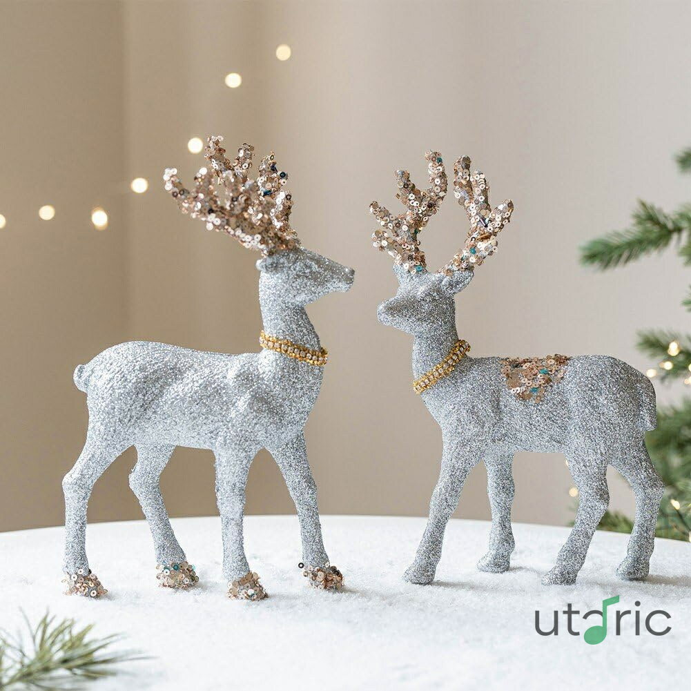 楽天市場】トナカイ 置物 キラキラの通販