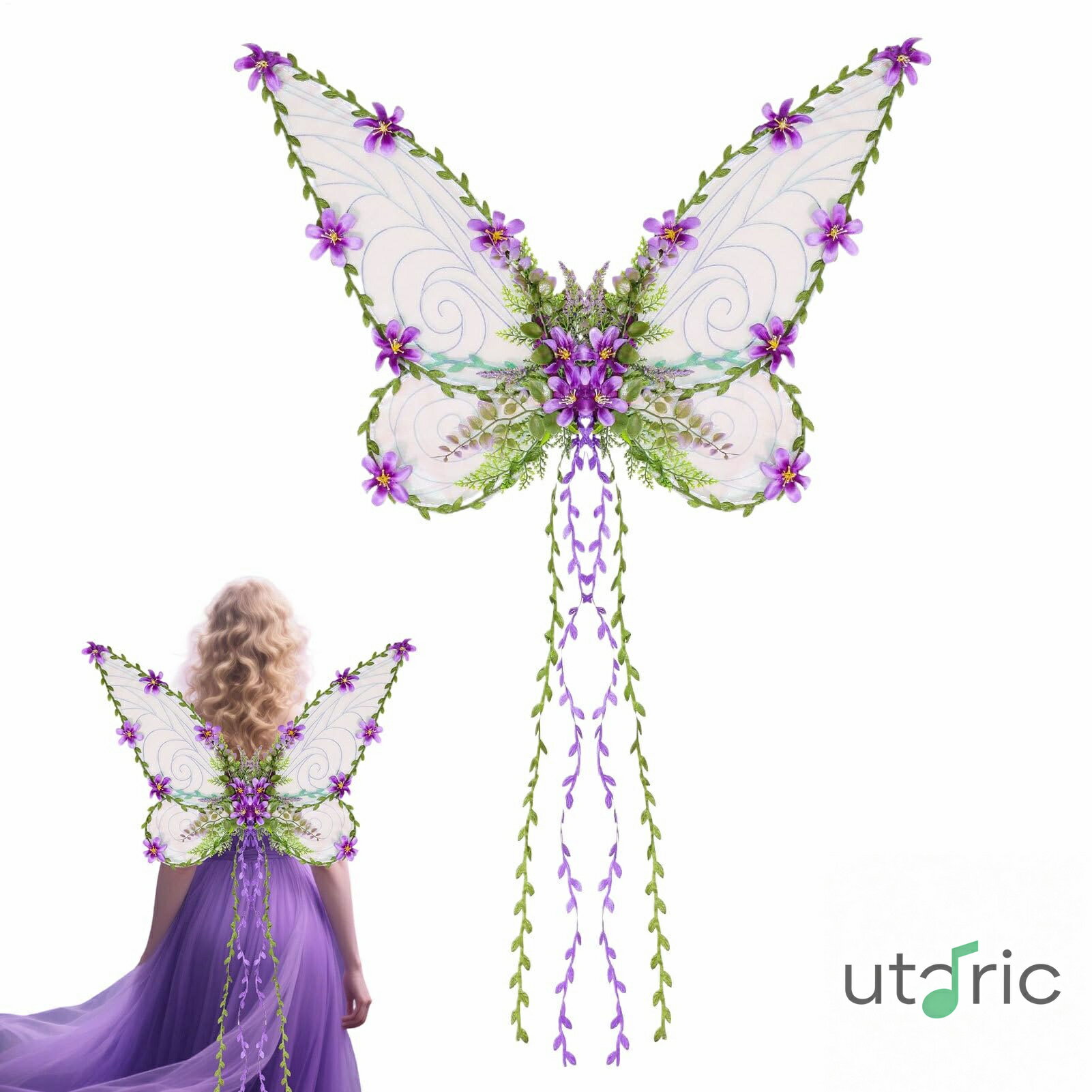 フェアリーウィング 大人用 - リアルな羽衣装 | 女性用 ステージ衣装 パーティー コスプレ ハロウィン クリスマス イベント プライド 舞台パフォーマンス 祝祭用