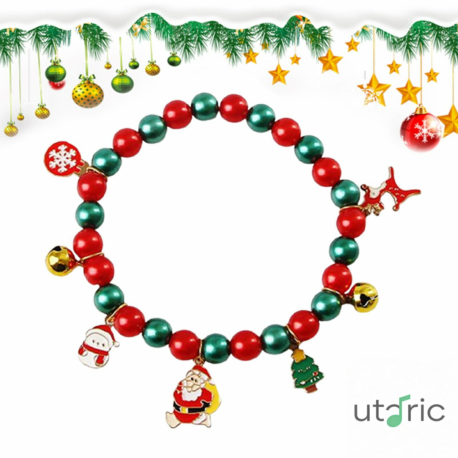 クリスマスドッグカラー - 弓、ベル、冬のお祝い、サンタ、ホリデーツリー、雪だるま、スノーフレーク..