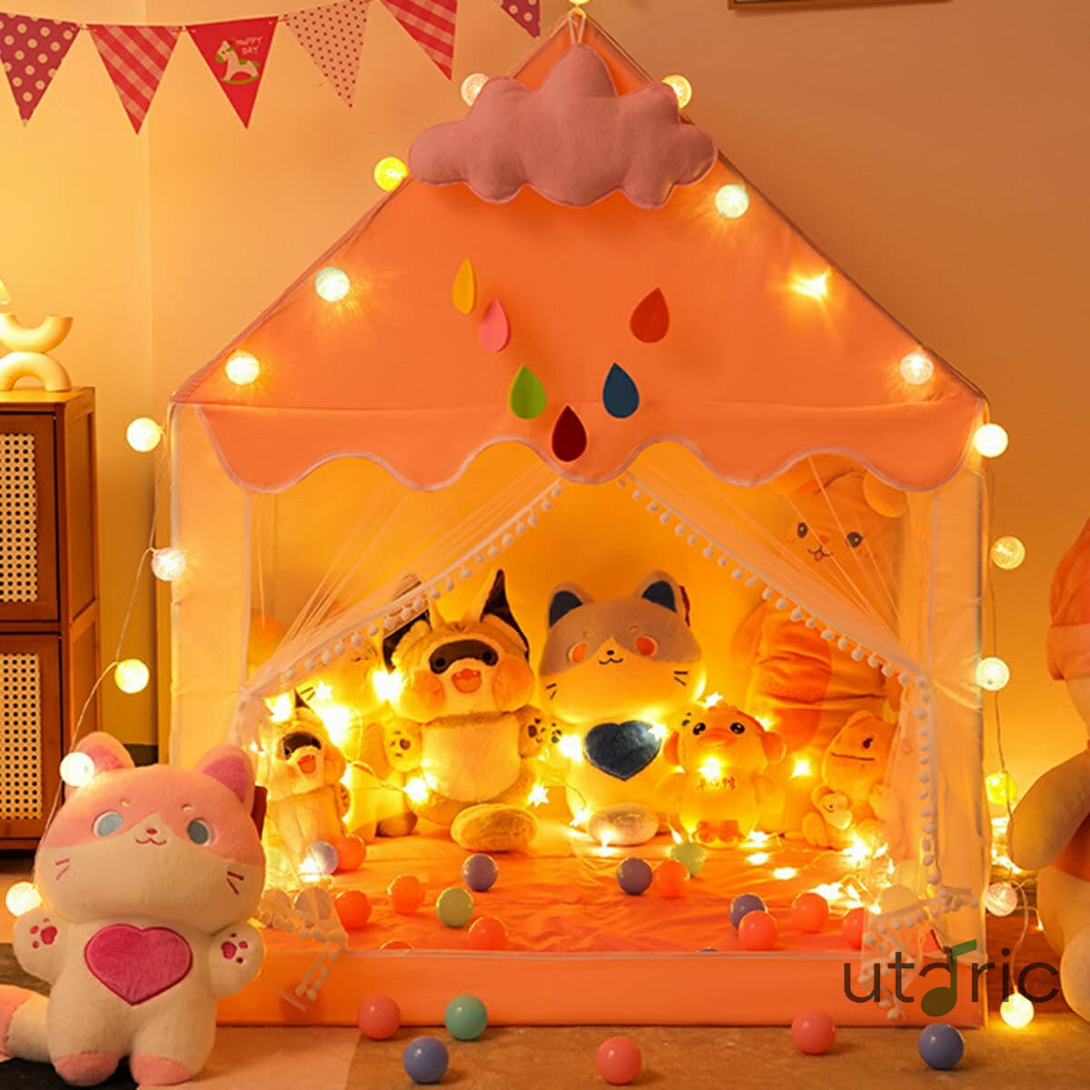 キッズテント 女の子 折りたたみ 室内テント 子供 秘密基地 テントハウス 窓付き 通気性 肌にやさしい 室内遊具 おもちゃ 組み立て簡単 お誕生日 クリスマス 子供の日 プレゼント (ブルー)