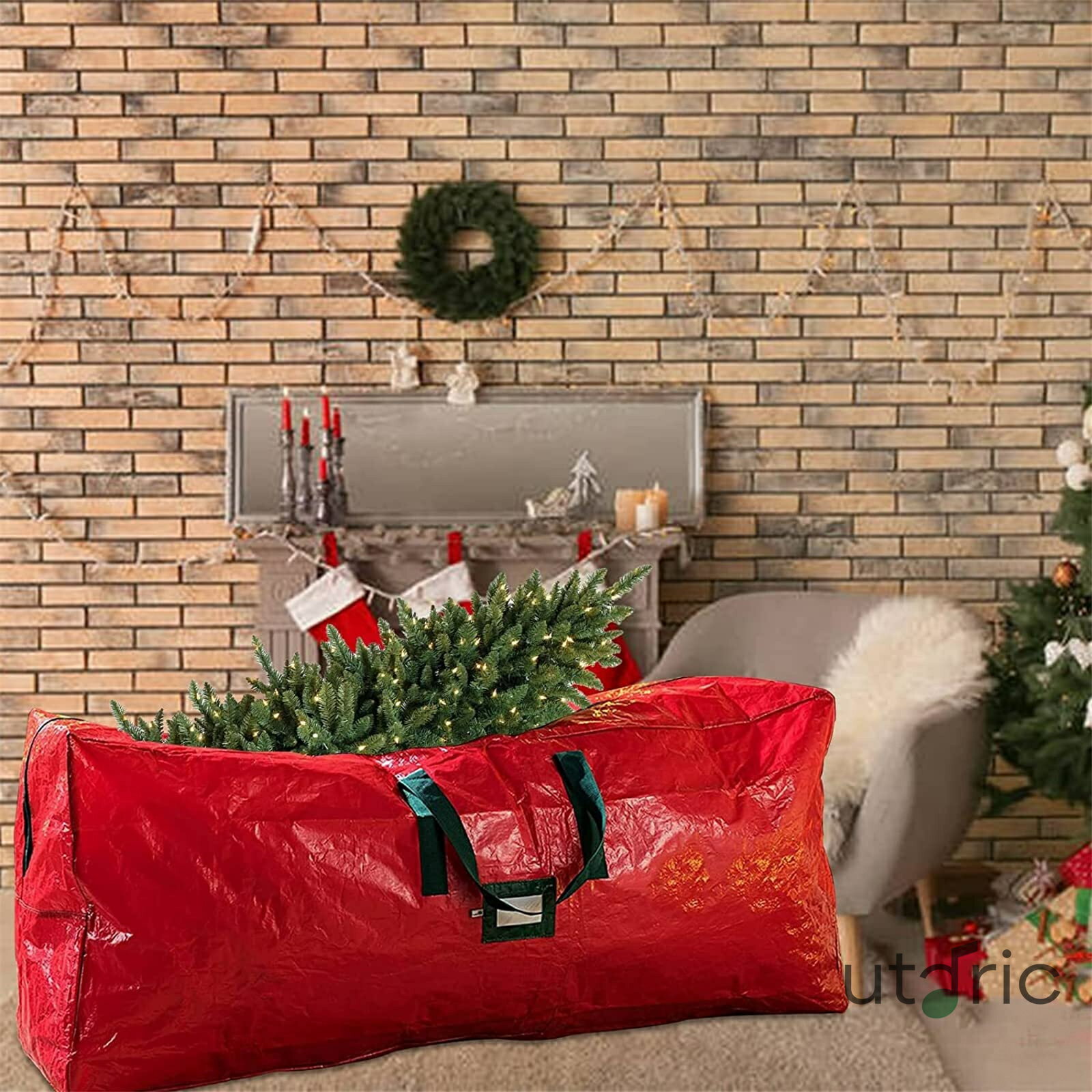 ���ꥹ�ޥ��ĥ꡼��Ǽ�Хå� ���ꥹ�ޥ��ĥ꡼�Хå���Ǽ�ƴ� - �ۥ�ǡ��ǥ��졼�����ϥ�ɥ� - ���ꥹ�ޥ��ǥ��졼������Ѥο͹��ĥ꡼�꡼���Хå����Ǽ�����礭�ʥХå� ��å� ���ꥹ�ޥ���Ǽ��(165.1x38x76cm)