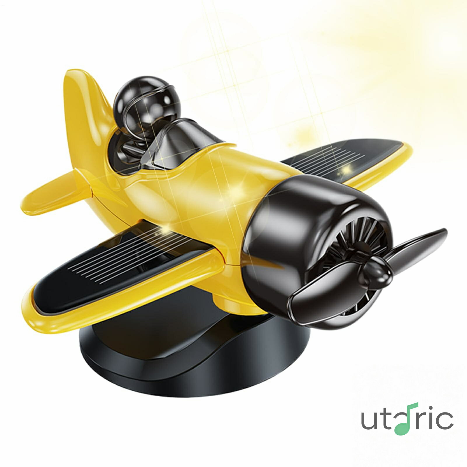Rakuten - カーダッシュボード ソーラー飛行機装飾 航空機モデルカー装飾品 | 車載インテリア用品 誕生日 クリスマス テーブル 日常飾り 男女 旅行 車内