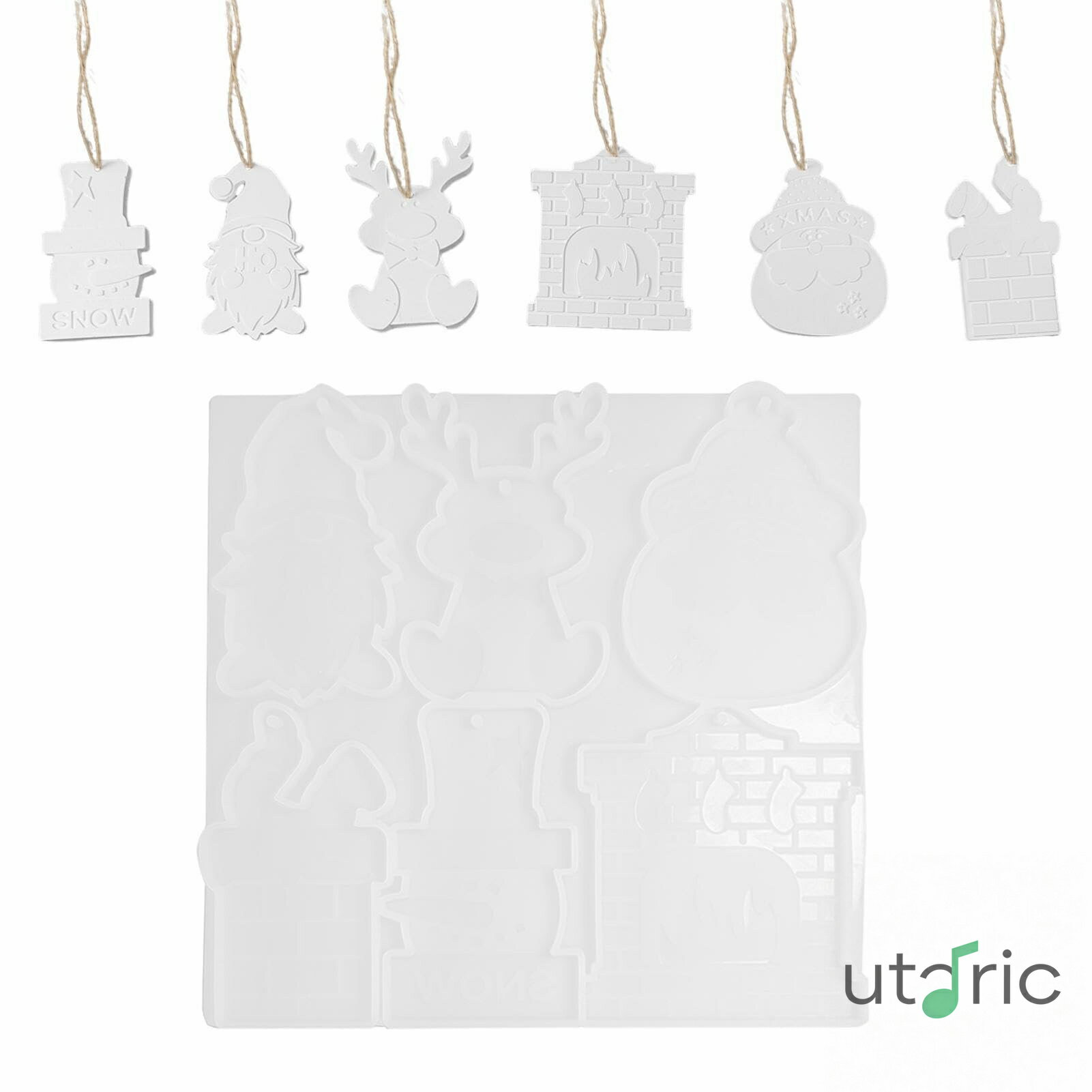 樹脂用シリコンクリスマスオーナメントモールド、樹脂クリスマスオーナメントモールド ビスタプリントホリデーエポキシ樹脂モールド - クリスマスデコレーション用エポキシ樹脂モールド、クリスマス吊り下げ可能なオーナメント樹脂モールド