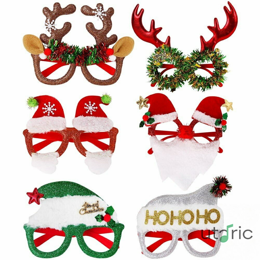 6個セット クリスマス メガネ カチューシャ 大人 子供 可愛い プレゼント オーナメント パーティー用品 小道具