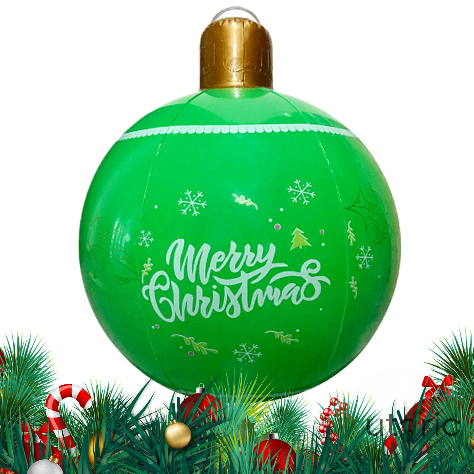 空気注入式クリスマスオーナメント | 50cm PVCクリスマスボール インフレータブル装・ | ホームデコレーション パーティー装飾 屋外 ガーデン リビングルーム テラス用(3.0)