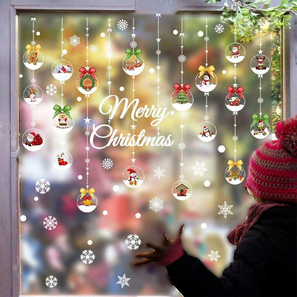 Rakuten - クリスマス 飾り 窓ステッカー 剥がせる 汚れない ウォールステッカー Pvcシール 壁飾り 小物 部屋 装飾品 インテリア