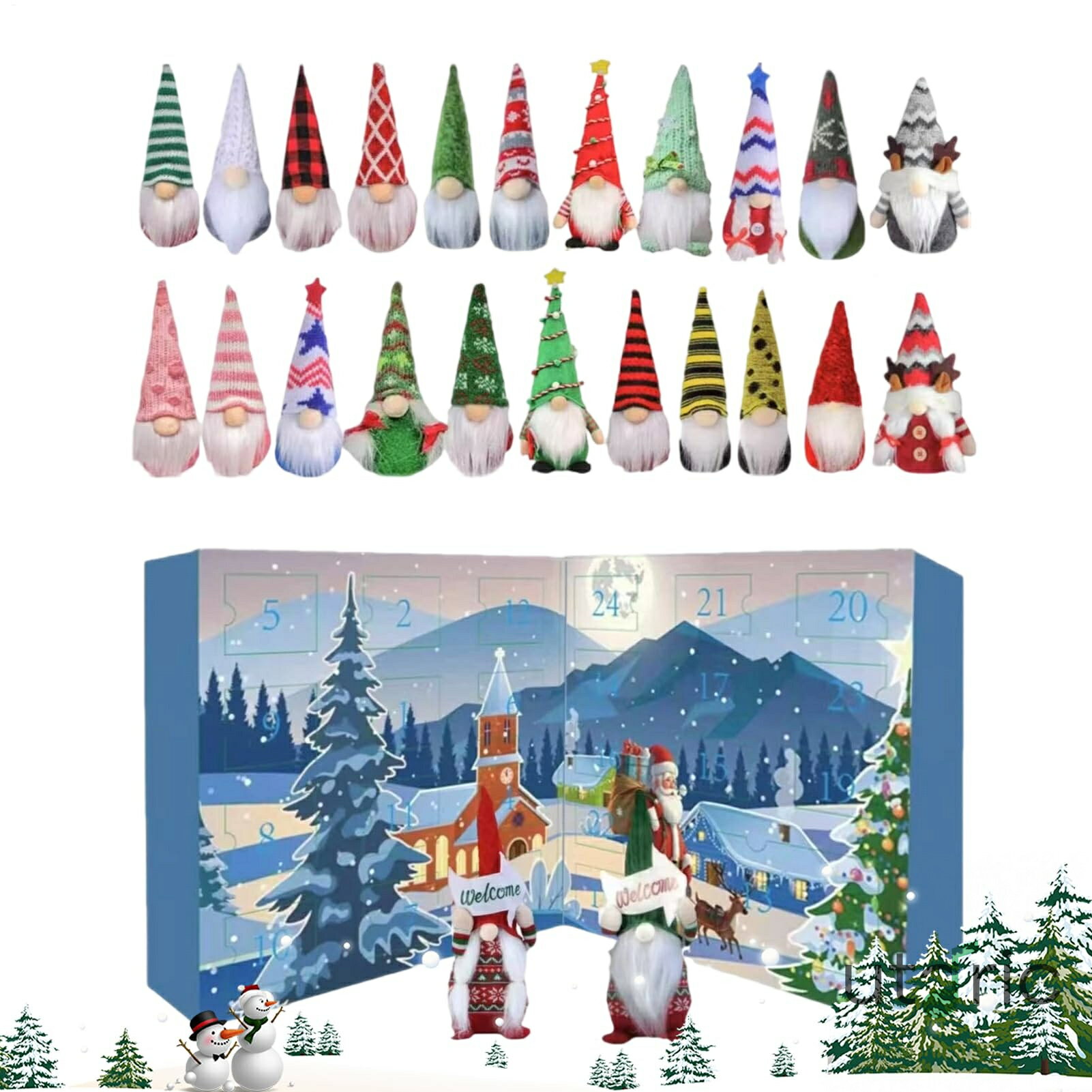 Rakuten - クリスマスカウントダウンカレンダー | 2025 ノーム アドベント フィギュア | デスクディスプレイ オーナメント 人形 家族 大人 子供 ティーン向け