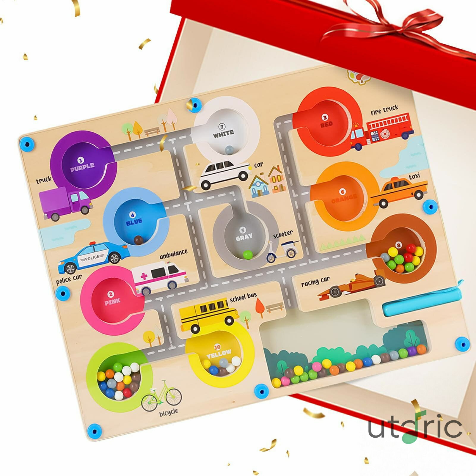 磁気パズル | 磁気迷路パズルボード 学習ゲーム - 指先トレーニング知育玩具 STEM教材 外出先・学校・家庭用 幼児・子供向け 誕生日・クリスマスプレゼント