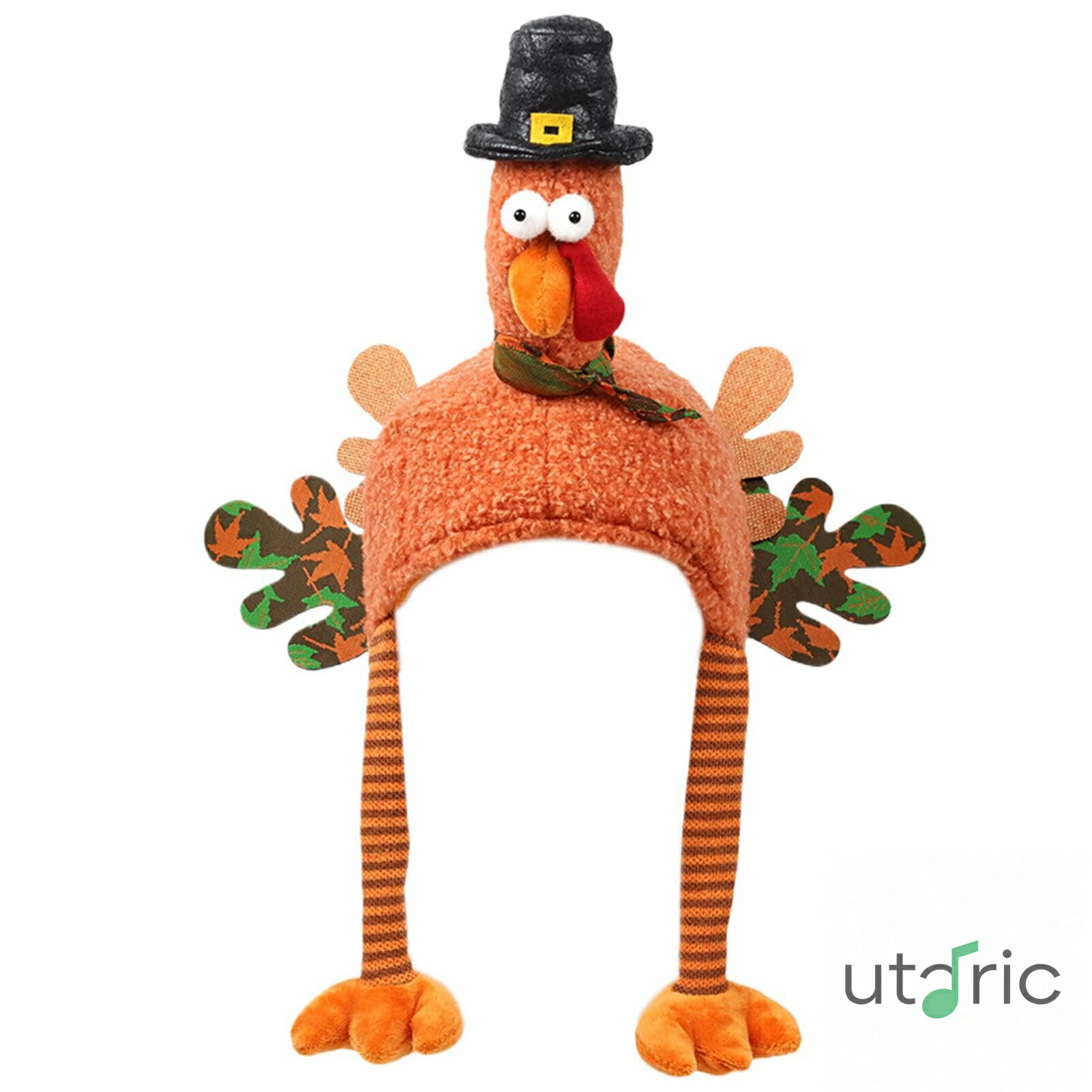 七面鳥の帽子のヘッドギア、クリスマスの七面鳥の帽子 | クリスマスターキーハット七面鳥の長い脚の帽子鶏の帽子コスチューム 感謝祭の装飾、感謝祭の休日のための漫画のぬいぐるみ七面鳥の帽子