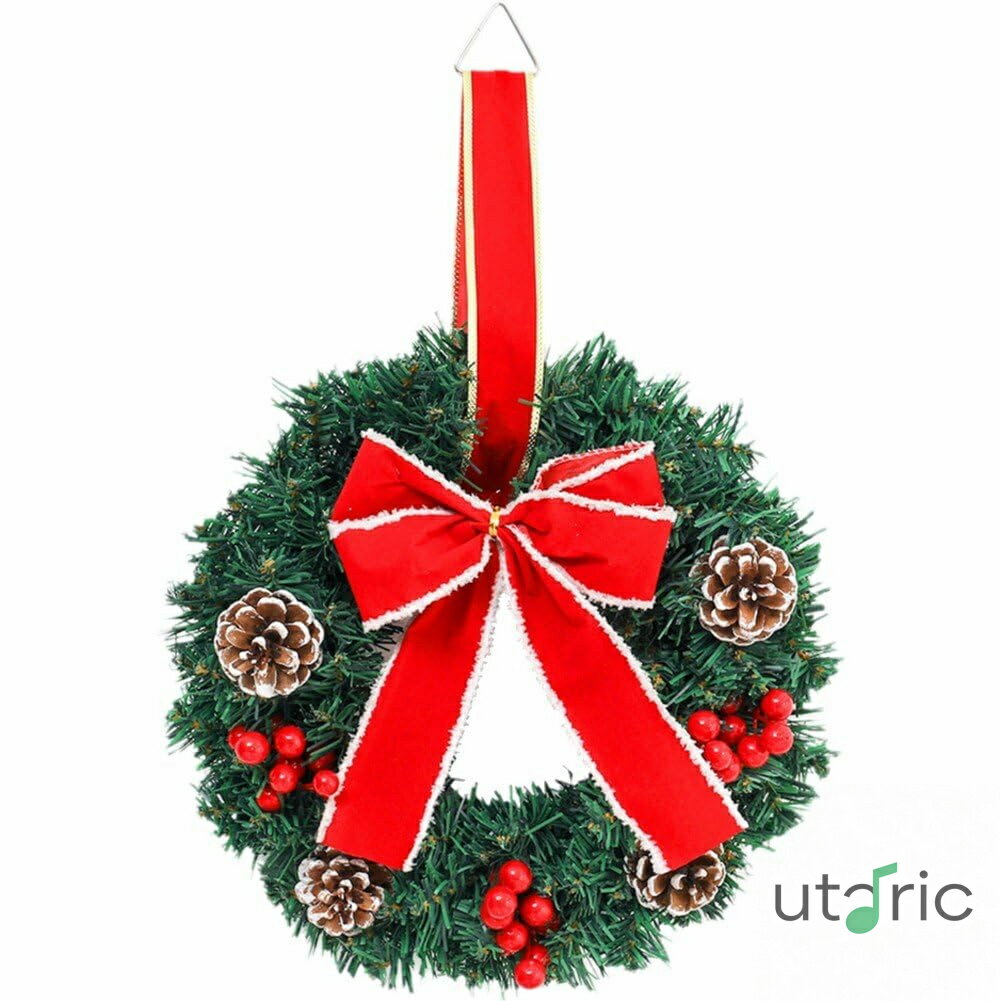Rakuten - クリスマスリース クリスマス飾り 玄関リース ドア 窓 オーナメン ベリー 松ぼっくり 花輪 ガーランド 飾り 壁掛け 庭園飾り デコレーション