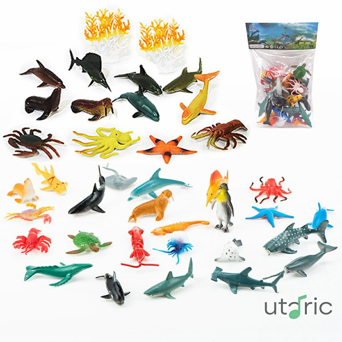 フィギュアおもちゃ リアル 海洋生物 36個セット おもちゃ 置物 ミニ フィギュア サメ ペンギン クジラなど 動物 模型 モデル お風呂 子供玩具 教育玩具 キッズ クリスマス プレゼント 学ぶ 男の子 女の子