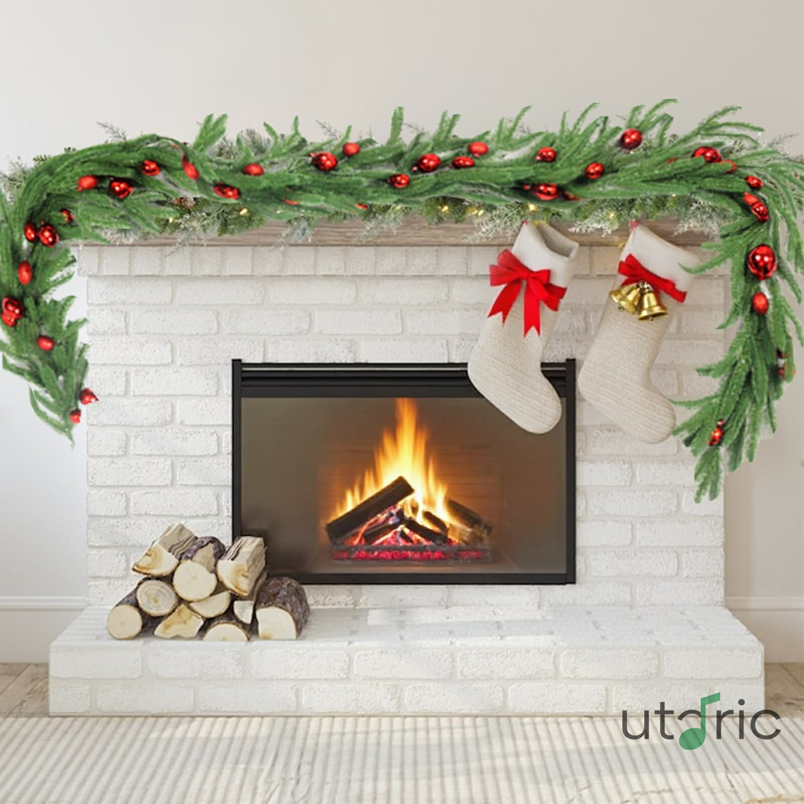 クリスマスリース 屋外用 - 人工杉ドアリース ホリデーデコレーション ホリデーツリー クリスマス ホー..