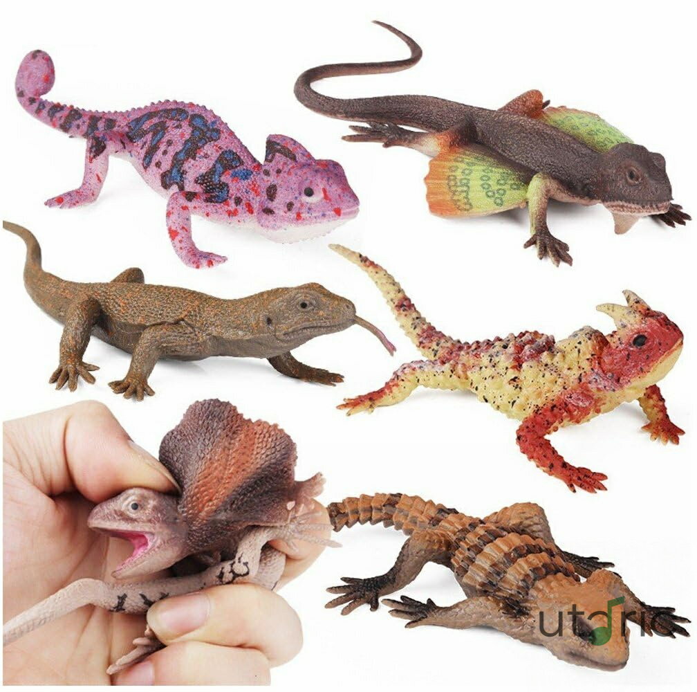 ミニトカゲ 置物 ゴムトカゲ フィギュア リアル トカゲ モデル 動物模型 装飾 クリスマス 誕生日 パーティー 好意 装飾 6個