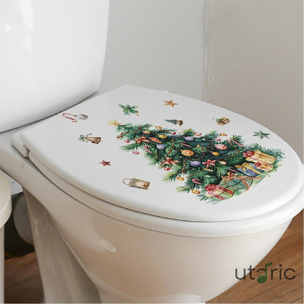ウォールステッカー ウォールペーパー クリスマスツリー トイレステッカー 自己粘着シール デカール 壁紙シール はがせる お祭り フェスティバル クリスマス装飾 29×29cm