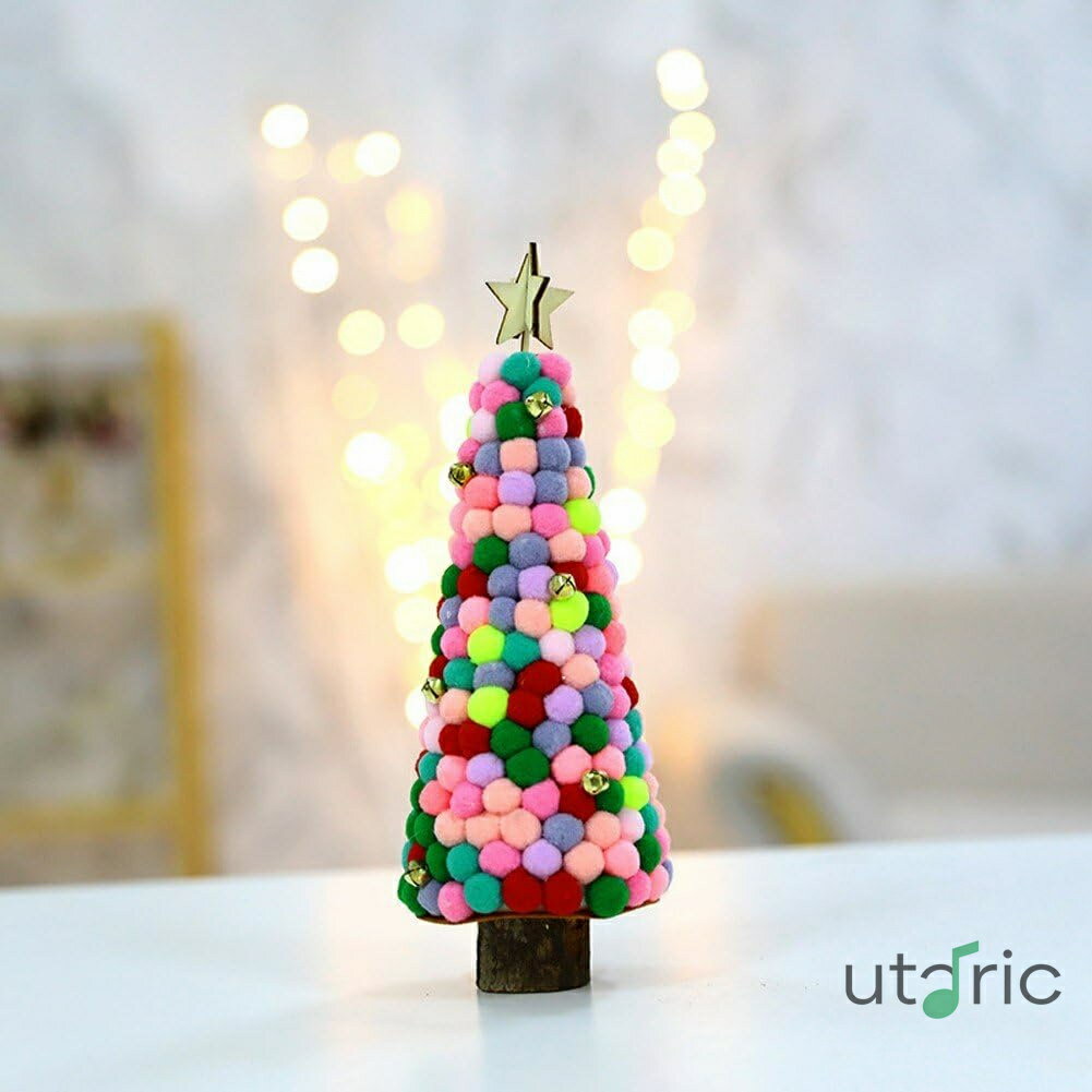 ミニクリスマスツリー 木製クリスマスツリー ミニ 鐘 木製 ウール フェルト オーナメント 装飾品 窓 テーブル 装飾 緑