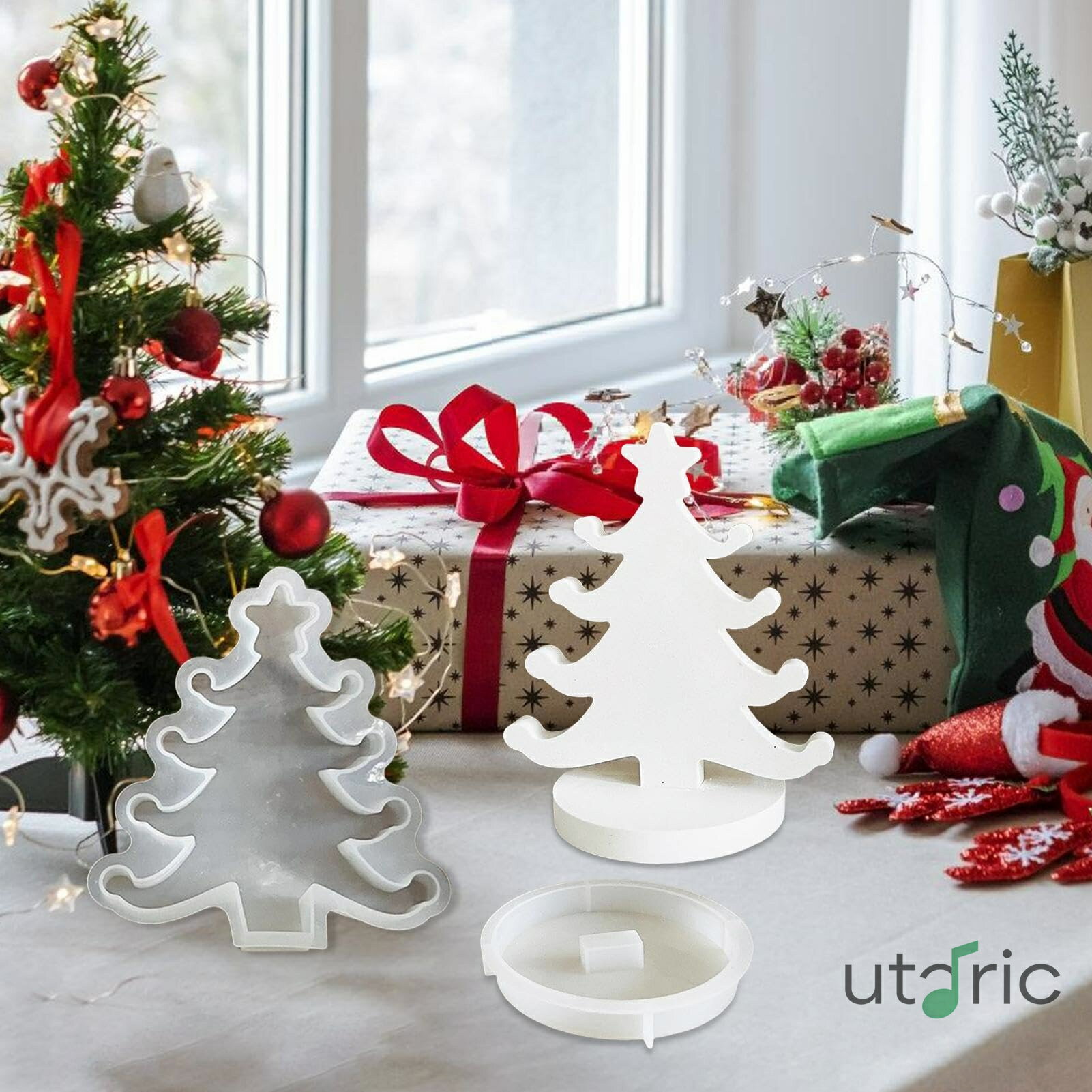 クリスマスツリーシリコンモールド、キャンドルシリコンモールド作り | ビスタプリントシリコーンモールド エポキシ樹脂鋳型 - クリスマスツリー粘土樹脂クレヨン用シリコン鋳型(3)