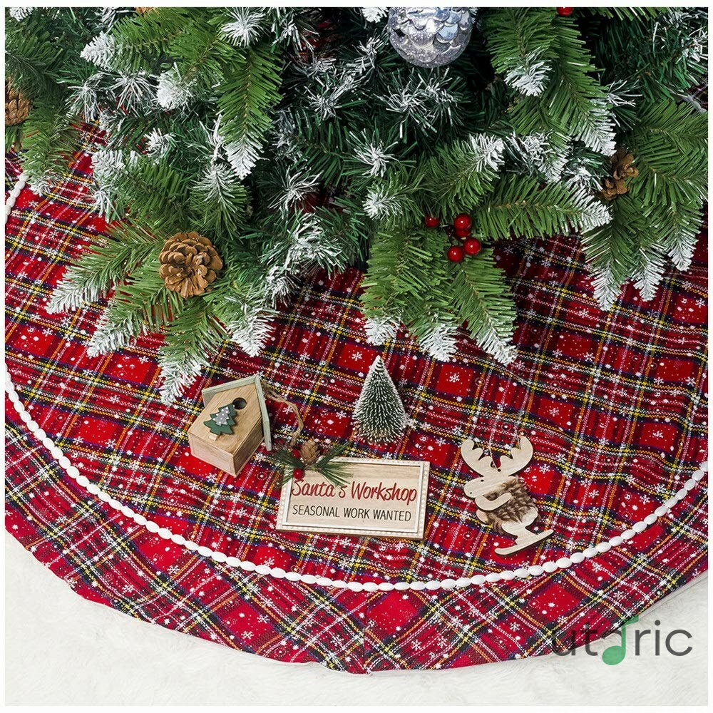 クリスマスツリースカート 100センチメートルファブリックエルクは、クリスマスツリーのスカートクリスマスツリーの装飾屋内屋外パーティーを印刷します クリスマスツリー 飾り (色 : Photo Color Size : 100cm)