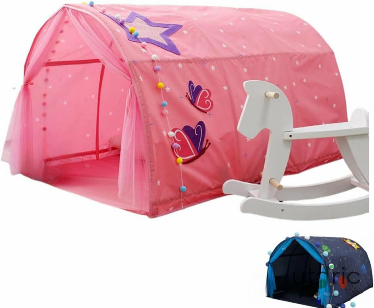 子供用ベッドテントベビーセパレートベッドトンネルボーイプレイハウスベッドキャノピープリンセスベッドカーテンプレイハウス (バタフライ)