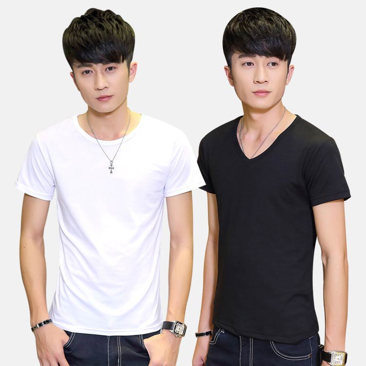 utaricの送料無料 5枚セット インナーシャツ メンズ Vネック Uネック Tシャツ 下着 半袖 クルーネック V首 丸首 大きいサイズ 男性用 アンダーシャツ 肌着 紳士 コットン 白 黒 無地 定番 シンプル オフィス 仕事｜アングル2