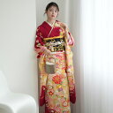 【レンタル】【振袖 正絹着物+正絹袋帯 21点セット 絵羽 赤と黄色の古典花】着物セット 女性 成人式 結婚式 前撮り 20歳 20才 二十歳 二十才 はたち ...