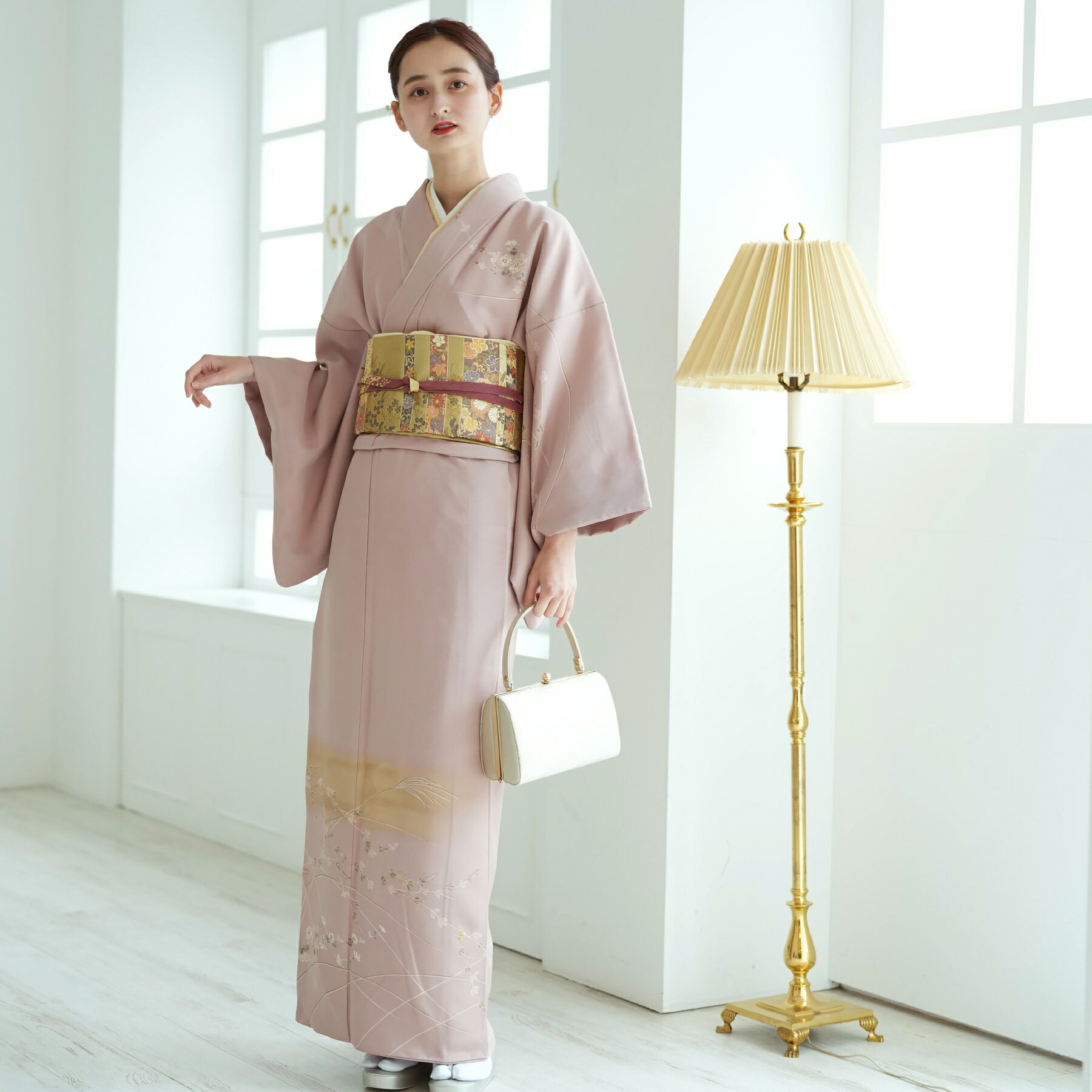 【レンタル】訪問着 20点セット フリーサイズ（身長153-168cm） 訪問着 着物 フルセット 