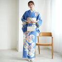 【レンタル】 訪問着 結婚式 卒業式 お茶会 食事会 入学式 お仕立て上がり お出かけ着 フォーマル お宮参り 七五三 観劇 園遊会 祝賀会 女性 着物 母親 お母さん 袋帯 フルセット 安い レトロ 大正浪漫 古典 青 菊 花輪 桜 往復送料無料(4)