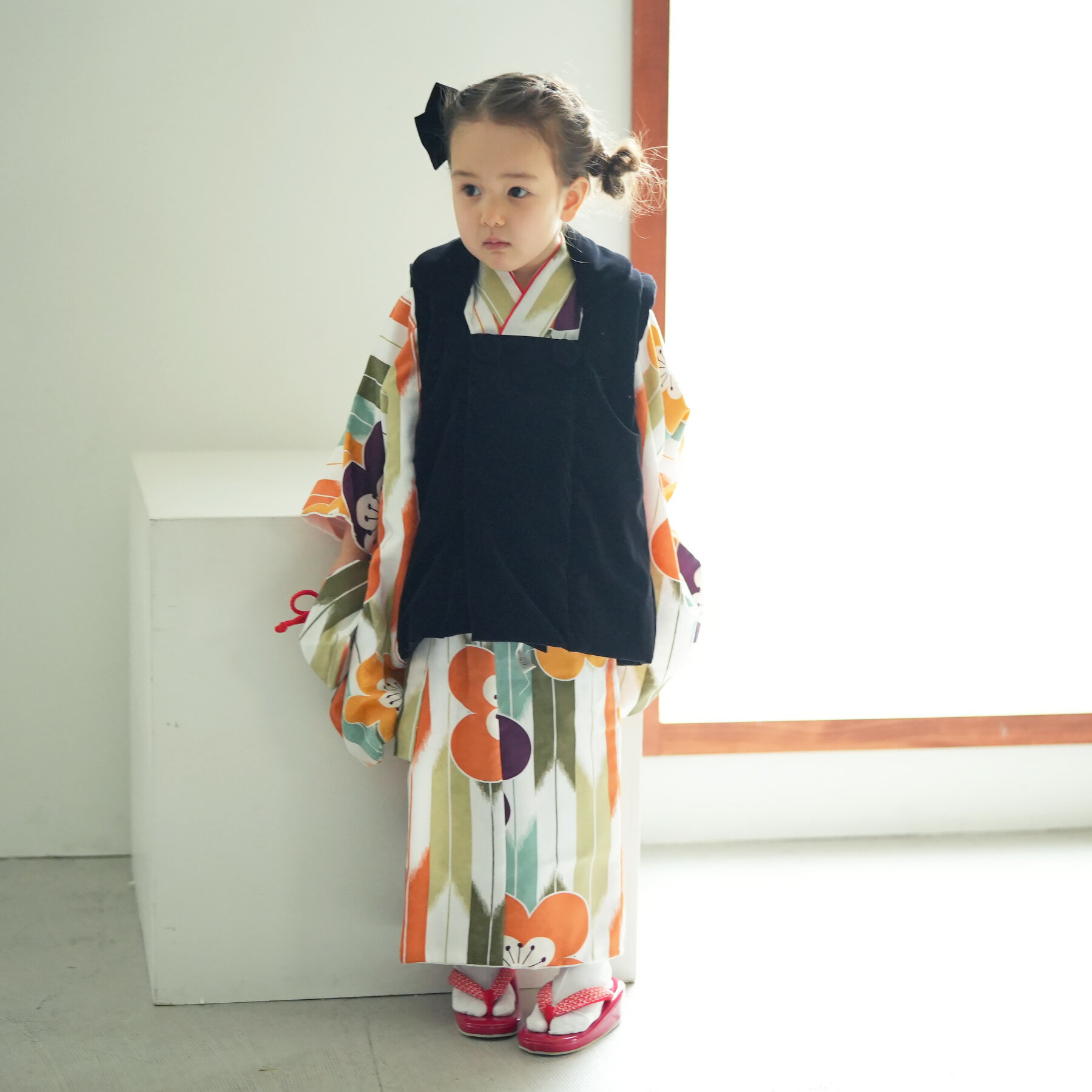 【レンタル】ひよこ商店 七五三 三歳用被布コート9点セット レトロ 大正浪漫 着物 被布コート 重ね衿 長襦袢 巾着 草履 足袋 三歳 三才 3才 3歳 七五三...