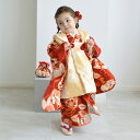 【レンタル】【七五三 着物 被布セット 京舞 雪輪に梅・薄橙】七五三 日本製 女の子 三歳 3歳 被布 セット 子供 kids ブランド モダン お祝い着 お正...