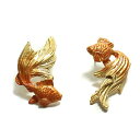 【Palnart Poc ピアス 金魚ピアスGD】日本製 国産 ハンドメイド ギフト プレゼント パルナートポック 両耳 着物 浴衣 ゆかた 夏 オレンジ系 5個までメール便可能|詳細画像