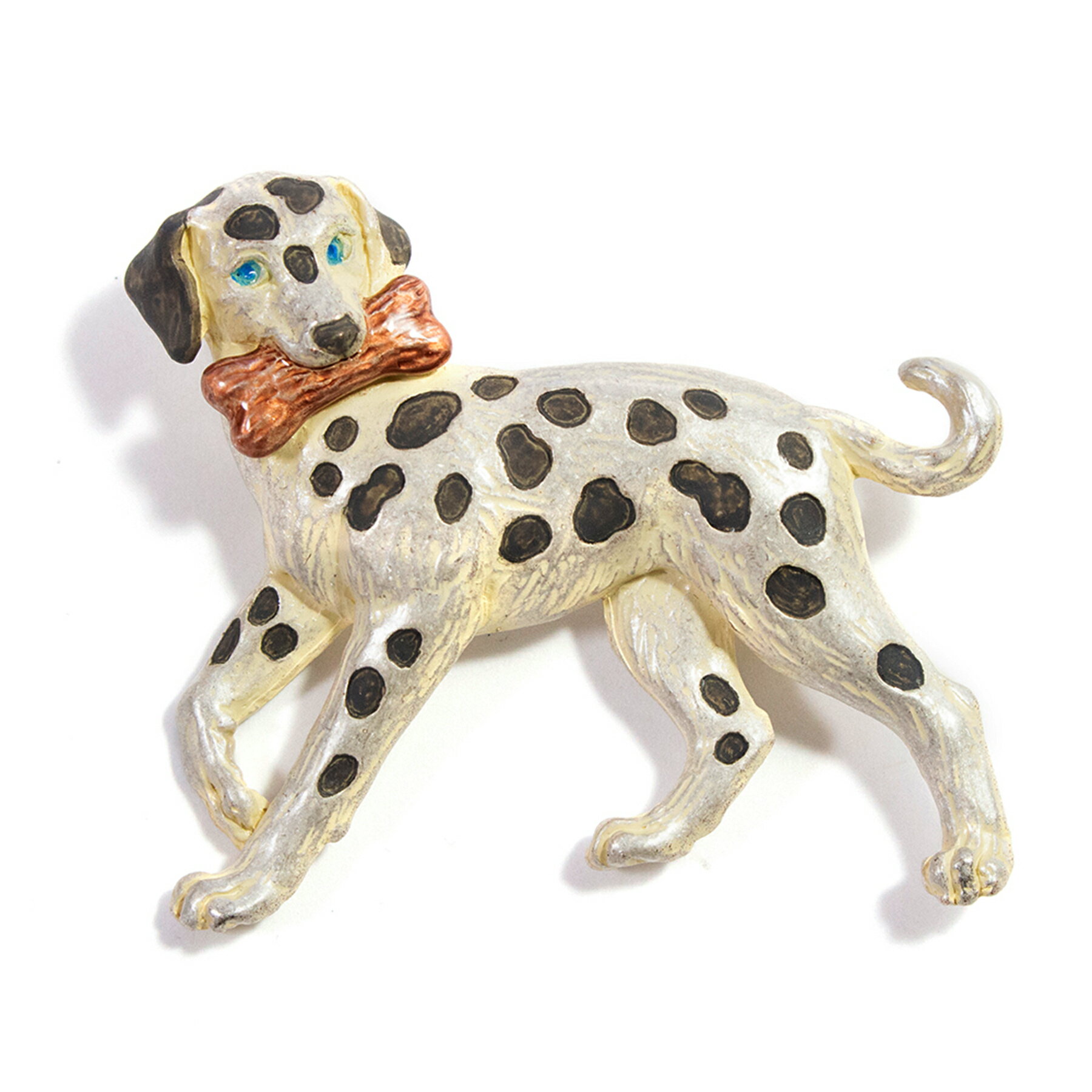 【Palnart Poc ブローチ ダルメシアン】日本製 国産 ハンドメイド ギフト プレゼント パルナートポック 犬 わんちゃん イヌ ブチ ブラック ホワイト 黒 白