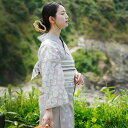 【utatane×Kuovi(クオヴィ)高級変わり織 絵羽浴衣3点セット サンデーモーニング(SUNDAY MORNING)トープ】フィンランド 北欧デザイン スンヌンタイ フリーサイズ 浴衣セット(ゆかた・帯・下駄)ですぐお出かけ 国産生地 国内染色 ブランド