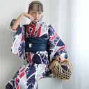 【30%OFF】【ニコアンティーク 高級変わり織 浴衣3点セット 波うさぎ トリコロール】みんなと違う浴衣を着よう!個性派きものブランドNicoAntiqueの2025年新作 フリーサイズ 浴衣セット(ゆかた・帯・下駄)ですぐお出かけ レトロ 国産生地 国内染色