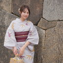 【utatane 高級変わり織 浴衣3点セット 淡藤色の切子紋と松】ここでしか買えない昭和初期アンティーク復刻版 フリーサイズ 浴衣セット(ゆかた・帯・下駄)ですぐお出かけ 上質 うたたね 国産生地 国内染色