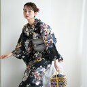 【49%OFF】【ニコアンティーク 高級変わり織 浴衣3点セット 大正浪漫ブラックに夢幻ねじり梅】みんなと違う浴衣を着よう!個性派きものブランドNicoAntiqueの2025年新作 フリーサイズ 浴衣セット(ゆかた・帯・下駄)ですぐお出かけ レトロ 国産生地 国内染色