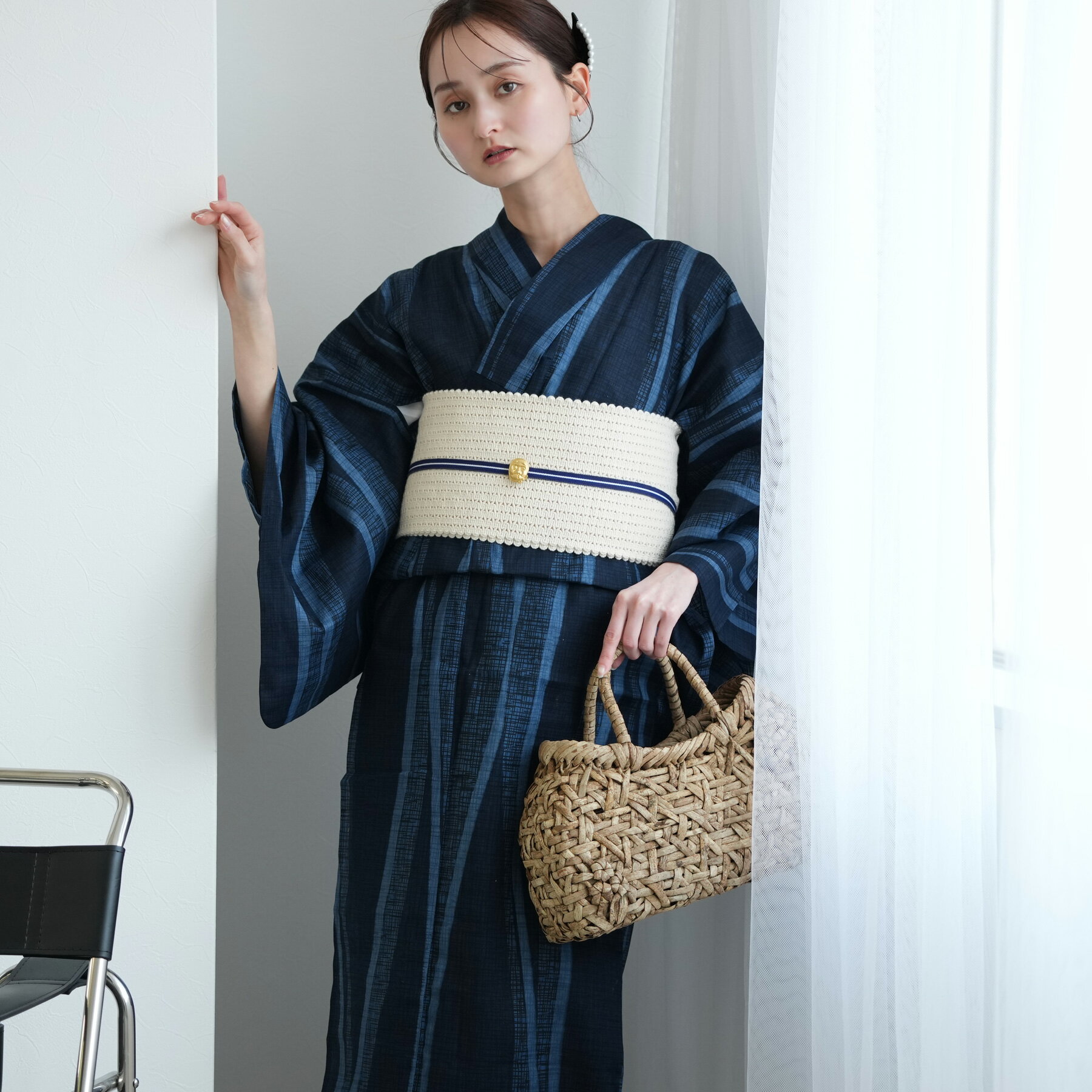 新品・定価3万円＊浴衣 utatane 浴衣 浴衣3点セット 誉田屋源兵衛 シルエットロマンス 黒/赤