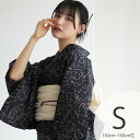 【ニコアンティーク 高級変わり織 浴衣3点セット 墨黒に干支】みんなと違う浴衣を着よう!個性派きものブランドNicoAntiqueの2025年新作 プチサイズ(150-160cm)Sサイズ 浴衣セット(ゆかた・帯・下駄) レトロ 上質 国産生地 国内染色 低身長コーデ