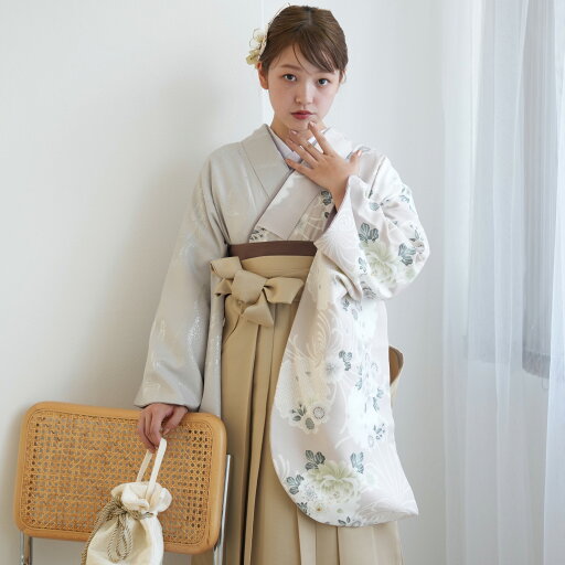 【販売用ページ】【ひよこ商店 袴 2点セット 半身 アイスグレー銀彩×グレージュ雪輪】二尺袖着物 はかま 着物セット 販売 卒業式 大学生 専門学生 レディース 女性 袴91cm(身長153-158cm)重ね衿縫い付済 【販売用ページ】【ひよこ商店 袴 2点セット 半身 アイスグレー銀彩×グレージュ雪輪】二尺袖着物 はかま 着物セット 販売 卒業式 大学生 専門学生 レディース 女性 袴91cm(身長153-158cm)重ね衿縫い付済