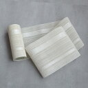 【20%OFF】【utatane×井上絹織 博多織 紗 四寸単帯 正絹 下り藤献上 純白】 日本製 国産 本場筑前博多織 博多帯 博多献上 半幅帯 細帯 ひとえ...