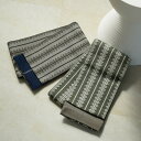 【細帯 小袋帯 リバーシブル 縞葉紋×一本縞 日本製】カジュアル着物・お稽古・浴衣にも。シックな4色(鉄紺 グレー ブラウン マスタード)