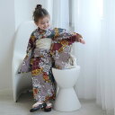 【ニコアンティーク kids 高級変わり織 子供浴衣3点セット 女の子 60sモンドガレージ ピーコック】個性派きものブランドNicoAntiqueの2025年新作 こども浴衣セット(ゆかた・帯・下駄)3歳 4歳 5歳 6歳 7歳 8歳 9歳 10歳 レトロ キッズ 国産生地 国内染色 上質