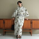 【ニコアンティーク 高級変わり織 メンズ 浴衣3点セット 白緑にぼかし松葉色の龍】男 紳士 男性 みんなと違う浴衣を着よう!個性派きものブランドNicoAnti...