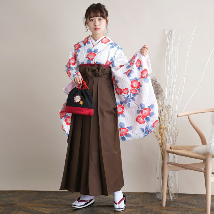 レディース 着物 袴セット 卒業式 10 大正浪漫 代 華やか 可愛い系 10 Off 袴 レンタル 往復送料無料 2尺袖着物 袴 16点セット 袴91cm 身長約153 158cm ブーツ着用の場合は身長約165cmまで 袴セット 卒業式 国内染色 大学生 着物 花柄 女性 白系 女性