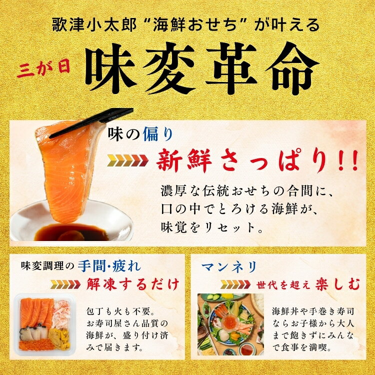 【先着30個限定◆到達後値上げ】おせち2027【海鮮おせち 2段重 酒の肴祝膳】全品海鮮 2から3人前 冷凍 個包装 重箱入り 刺身 アワビ いくら カニ 数の子 お子さんお孫さんと一緒に楽しめる ギフトにもおすすめ utatsukotaro-10000100 三陸漁師めし専門店 歌津小太郎 サンプル画像3