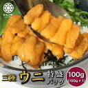 三陸産 ウニ 特盛 100g パック 1〜4個 3個で1個タダ 2個で1個半額 訳あり ミョウバン不 ...