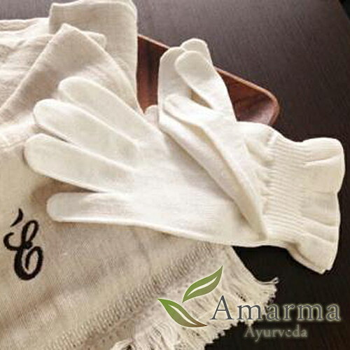 シルク 手袋 アマルマ アーユルヴェーダ ガルシャナ手袋 シルク 100％（絹健康手袋）『メール便可』