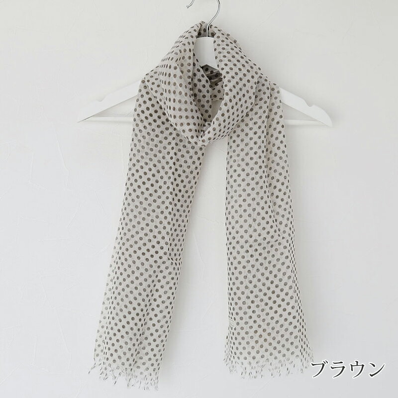 Knit kobo.h リネンコットンストール ドット [原田織物 麻 綿 ギフト プレゼント 抗菌 防臭 UVカット 日本製] 『メール便可』