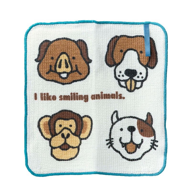 おうちでキレイのゴムの力 エポスマイル わんちゃん 猫ちゃん 食器洗い専用クロス 犬 ねこ ペット 食器拭き 皿 かわいい ギフト プレゼント お祝い 引っ越し ナチハマ エポクリン 食器洗い ゴム加工 日本製｜アングル3
