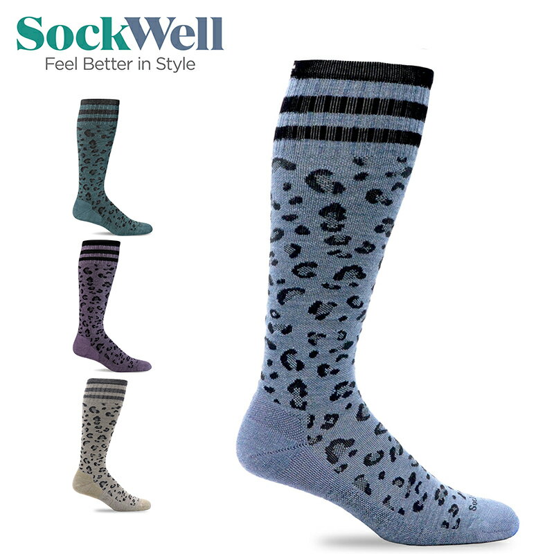 着圧ソックス ソックウェル SOCKWELL 靴下 SW117W leopard レディース メンズ 母の日 ギフト プレゼント アウトドア 昼用 おしゃれ 人気